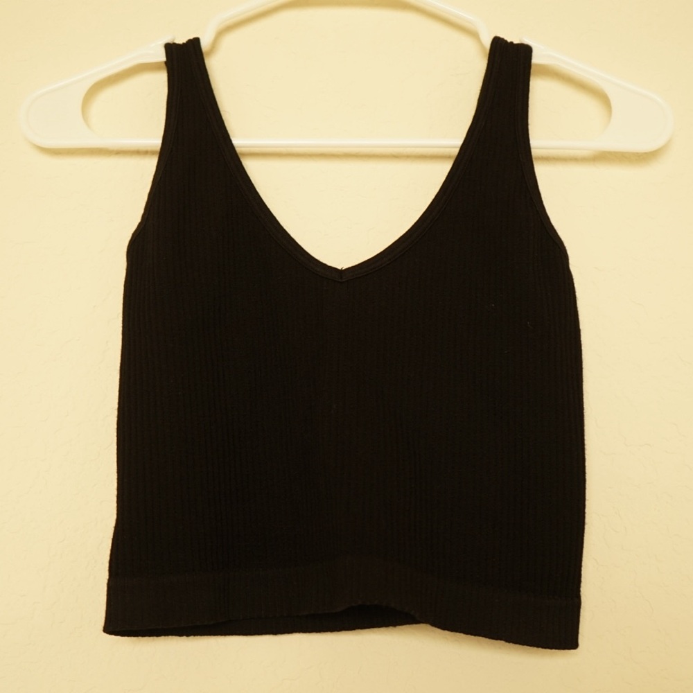 Black Ribbed Women's Tank Top